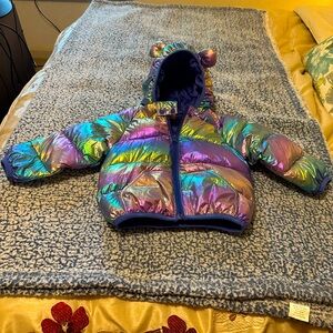 Boutique baby Holographic winter coat with hood size 80 (12-18 months) see pics